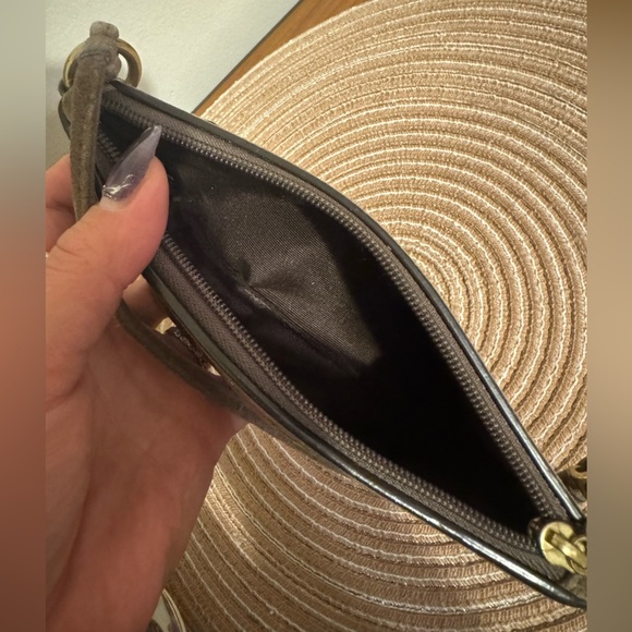 Coach Brown Wristlet with Gold beaded and suede Accents - Picture 6 of 9